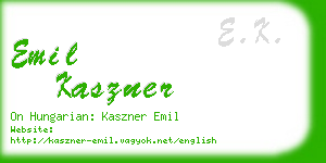 emil kaszner business card